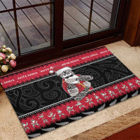 New Zealand Santa Tiki Christmas Rubber Doormat Meri Kirihimete LT05 - Polynesian Pride