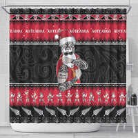 New Zealand Santa Tiki Christmas Shower Curtain Meri Kirihimete LT05 - Polynesian Pride