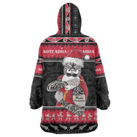 New Zealand Santa Tiki Christmas Wearable Blanket Hoodie Meri Kirihimete LT05 - Polynesian Pride