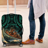 New Zealand Tamaki Herenga Waka Festival Luggage Cover Maori Pattern LT05 Dark Turquoise - Polynesian Pride