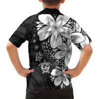 Polynesia Romantic Valentine Family Matching Long Sleeve Bodycon Dress and Hawaiian Shirt Sea Turtle Couple With Black Plumeria LT05 - Polynesian Pride