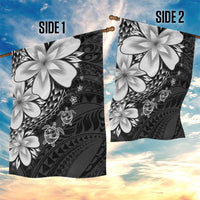 Polynesia Romantic Valentine Garden Flag Sea Turtle Couple With Black Plumeria