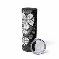 Polynesia Romantic Valentine Skinny Tumbler Sea Turtle Couple With Black Plumeria