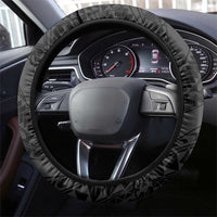 Polynesia Romantic Valentine Steering Wheel Cover Sea Turtle Couple With Black Plumeria