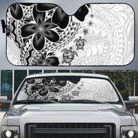 Polynesia Romantic Valentine Auto Sun Shade Sea Turtle Couple With White Plumeria