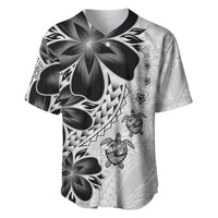 Polynesia Romantic Valentine Baseball Jersey Sea Turtle Couple With White Plumeria