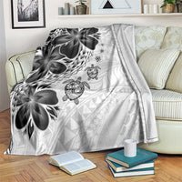 Polynesia Romantic Valentine Blanket Sea Turtle Couple With White Plumeria
