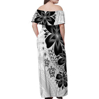 Polynesia Romantic Valentine Family Matching Off Shoulder Maxi Dress and Hawaiian Shirt Sea Turtle Couple With White Plumeria LT05 - Polynesian Pride
