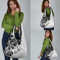 Polynesia Romantic Valentine Grocery Bag Sea Turtle Couple With White Plumeria
