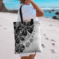 Polynesia Romantic Valentine Tote Bag Sea Turtle Couple With White Plumeria