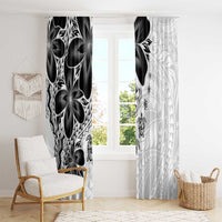 Polynesia Romantic Valentine Window Curtain Sea Turtle Couple With White Plumeria
