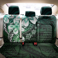 Polynesia Romantic Valentine Back Car Seat Cover Sea Turtle Couple With Aqua Gradient Plumeria