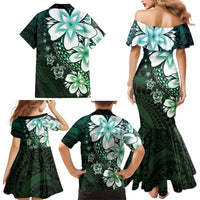Polynesia Romantic Valentine Family Matching Mermaid Dress and Hawaiian Shirt Sea Turtle Couple With Aqua Gradient Plumeria LT05 - Polynesian Pride