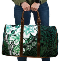 Polynesia Romantic Valentine Travel Bag Sea Turtle Couple With Aqua Gradient Plumeria