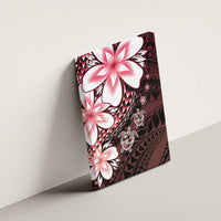 Polynesia Romantic Valentine Canvas Wall Art Sea Turtle Couple With Red Gradient Plumeria