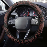 Polynesia Romantic Valentine Steering Wheel Cover Sea Turtle Couple With Red Gradient Plumeria