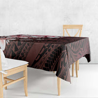 Polynesia Romantic Valentine Tablecloth Sea Turtle Couple With Red Gradient Plumeria