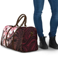 Polynesia Romantic Valentine Travel Bag Sea Turtle Couple With Red Gradient Plumeria
