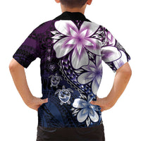 Polynesia Romantic Valentine Hawaiian Shirt Sea Turtle Couple With Purple Gradient Plumeria