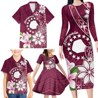 Personalised Cook Island Mangaia Gospel Day Family Matching Long Sleeve Bodycon Dress and Hawaiian Shirt Floral Tribal Pattern LT05 - Polynesian Pride