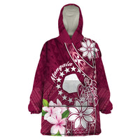 Personalised Cook Island Mangaia Gospel Day Wearable Blanket Hoodie Floral Tribal Pattern LT05 One Size Maroon - Polynesian Pride