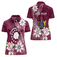 Personalised Cook Island Mangaia Gospel Day Women Polo Shirt Floral Tribal Pattern