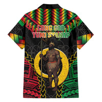 Vanuatu 45th Anniversary Independence Day Family Matching Short Sleeve Bodycon Dress and Hawaiian Shirt Melanesian Warrior With Sand Drawing Pattern LT05 - Polynesian Pride