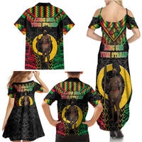 Vanuatu 45th Anniversary Independence Day Family Matching Summer Maxi Dress and Hawaiian Shirt Melanesian Warrior With Sand Drawing Pattern LT05 - Polynesian Pride