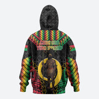 Vanuatu 45th Anniversary Independence Day Hoodie Melanesian Warrior With Sand Drawing Pattern LT05