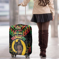 Vanuatu 45th Anniversary Independence Day Luggage Cover Melanesian Warrior With Sand Drawing Pattern LT05