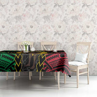 Vanuatu 45th Anniversary Independence Day Tablecloth Melanesian Warrior With Sand Drawing Pattern LT05