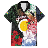 Personalised Vanuatu Shefa Day Family Matching Long Sleeve Bodycon Dress and Hawaiian Shirt Floral Pattern LT05 Dad's Shirt - Short Sleeve Black - Polynesian Pride