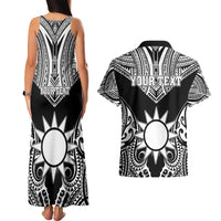 Personalised Taiwan Couples Matching Tank Maxi Dress and Hawaiian Shirt Austronesian Tribal Tattoo Black LT05 - Polynesian Pride