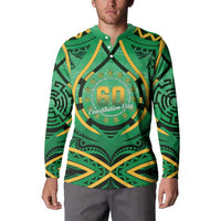 Cook Islands Constitution Day Button Sweatshirt 60th Anniversary - Polynesian Pride