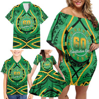 Cook Islands Constitution Day Family Matching Off Shoulder Short Dress and Hawaiian Shirt 60th Anniversary LT05 - Polynesian Pride