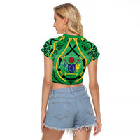 Cook Islands Constitution Day Raglan Cropped T Shirt 60th Anniversary - Polynesian Pride
