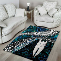New Zealand Aotearoa Area Rug Maori Hei Rehua Paua Shell Glitter Green LT05 - Polynesian Pride
