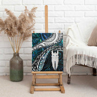 New Zealand Aotearoa Canvas Wall Art Maori Hei Rehua Paua Shell Glitter Green LT05 - Polynesian Pride