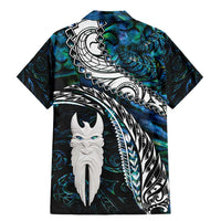 New Zealand Aotearoa Family Matching Mermaid Dress and Hawaiian Shirt Maori Hei Rehua Paua Shell Glitter Green LT05 - Polynesian Pride