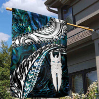 New Zealand Aotearoa Garden Flag Maori Hei Rehua Paua Shell Glitter Green LT05 - Polynesian Pride