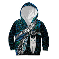 New Zealand Aotearoa Kid Hoodie Maori Hei Rehua Paua Shell Glitter Green LT05 Zip Hoodie Green - Polynesian Pride
