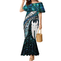 New Zealand Aotearoa Mermaid Dress Maori Hei Rehua Paua Shell Glitter Green LT05 Women Green - Polynesian Pride
