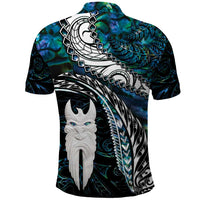 New Zealand Aotearoa Polo Shirt Maori Hei Rehua Paua Shell Glitter Green LT05 - Polynesian Pride