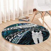 New Zealand Aotearoa Round Carpet Maori Hei Rehua Paua Shell Glitter Green LT05 - Polynesian Pride
