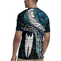 New Zealand Aotearoa Rugby Jersey Maori Hei Rehua Paua Shell Glitter Green LT05 - Polynesian Pride