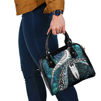 New Zealand Aotearoa Shoulder Handbag Maori Hei Rehua Paua Shell Glitter Green LT05 - Polynesian Pride