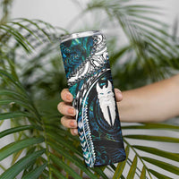New Zealand Aotearoa Skinny Tumbler Maori Hei Rehua Paua Shell Glitter Green LT05 - Polynesian Pride