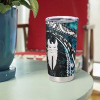New Zealand Aotearoa Tumbler Cup Maori Hei Rehua Paua Shell Glitter Green LT05 - Polynesian Pride