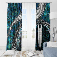 New Zealand Aotearoa Window Curtain Maori Hei Rehua Paua Shell Glitter Green LT05 - Polynesian Pride