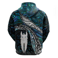 New Zealand Aotearoa Zip Hoodie Maori Hei Rehua Paua Shell Glitter Green LT05 - Polynesian Pride